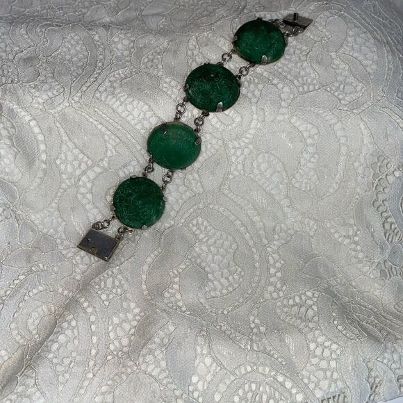 Elegant Vintage Green Aventurine Bracelet - Picture 4 of 9